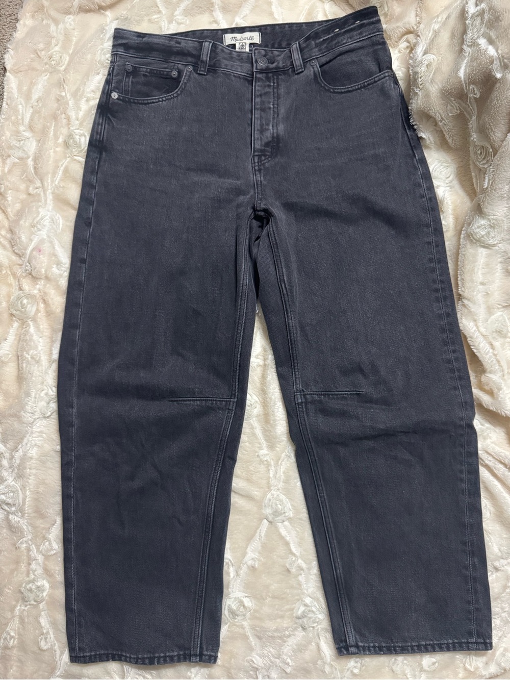 Madewell Black Barrel-Leg Jeans